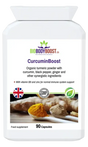CurcuminBoost Turmeric Complex — high-strength curcumin with black pepper, ginger and herbal blend, 90 vegan capsules, BioBodyBoost UK