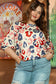 White Colorful Leopard Print Batwing Sleeve Plus Blouse - Fashionfitz