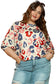 White Colorful Leopard Print Batwing Sleeve Plus Blouse - Fashionfitz