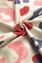 White Colorful Leopard Print Batwing Sleeve Plus Blouse - Fashionfitz