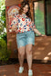 White Colorful Leopard Print Batwing Sleeve Plus Blouse - Fashionfitz