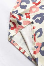 White Colorful Leopard Print Batwing Sleeve Plus Blouse - Fashionfitz