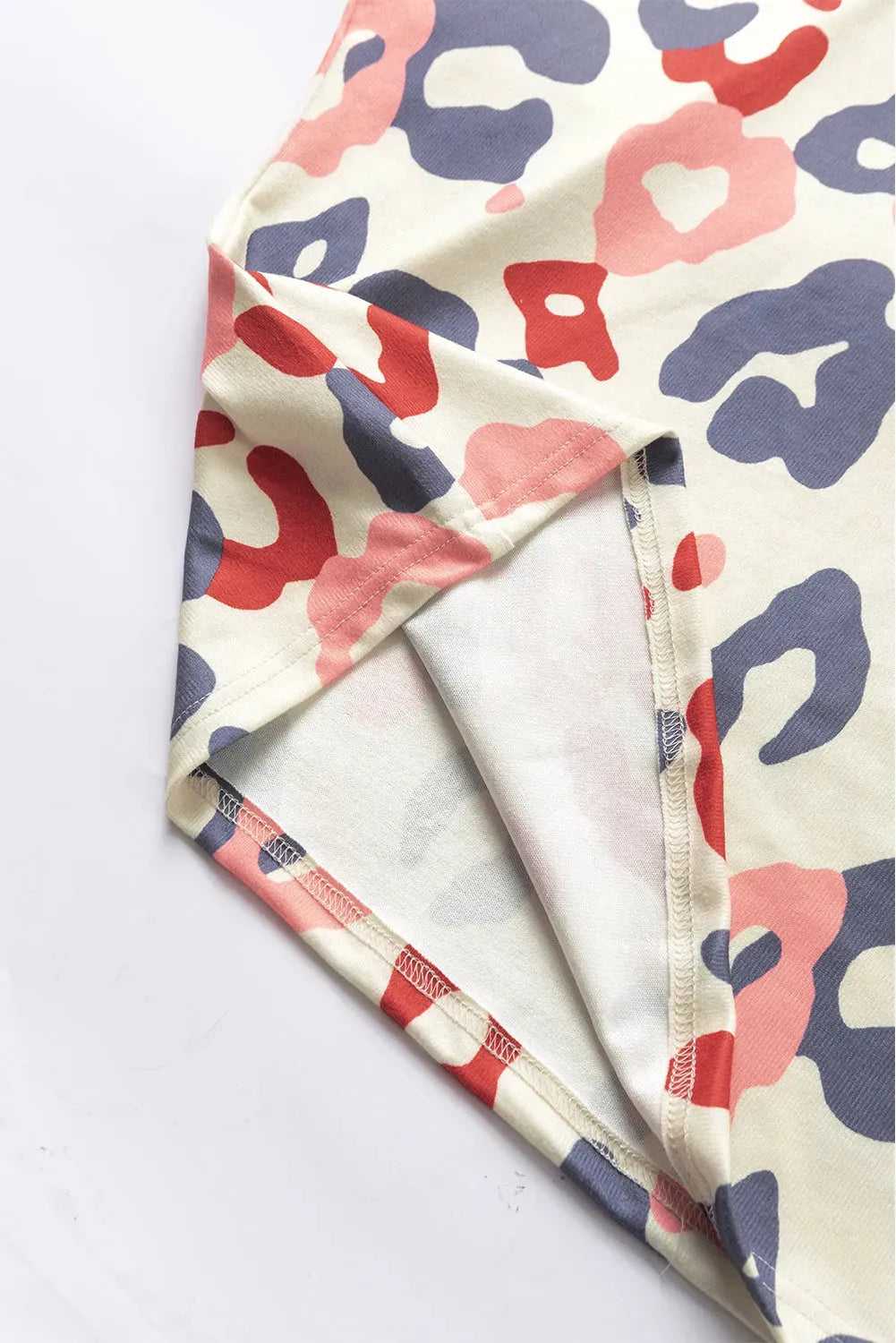 White Colorful Leopard Print Batwing Sleeve Plus Blouse - Fashionfitz