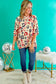 White Colorful Leopard Print Batwing Sleeve Plus Blouse - Fashionfitz