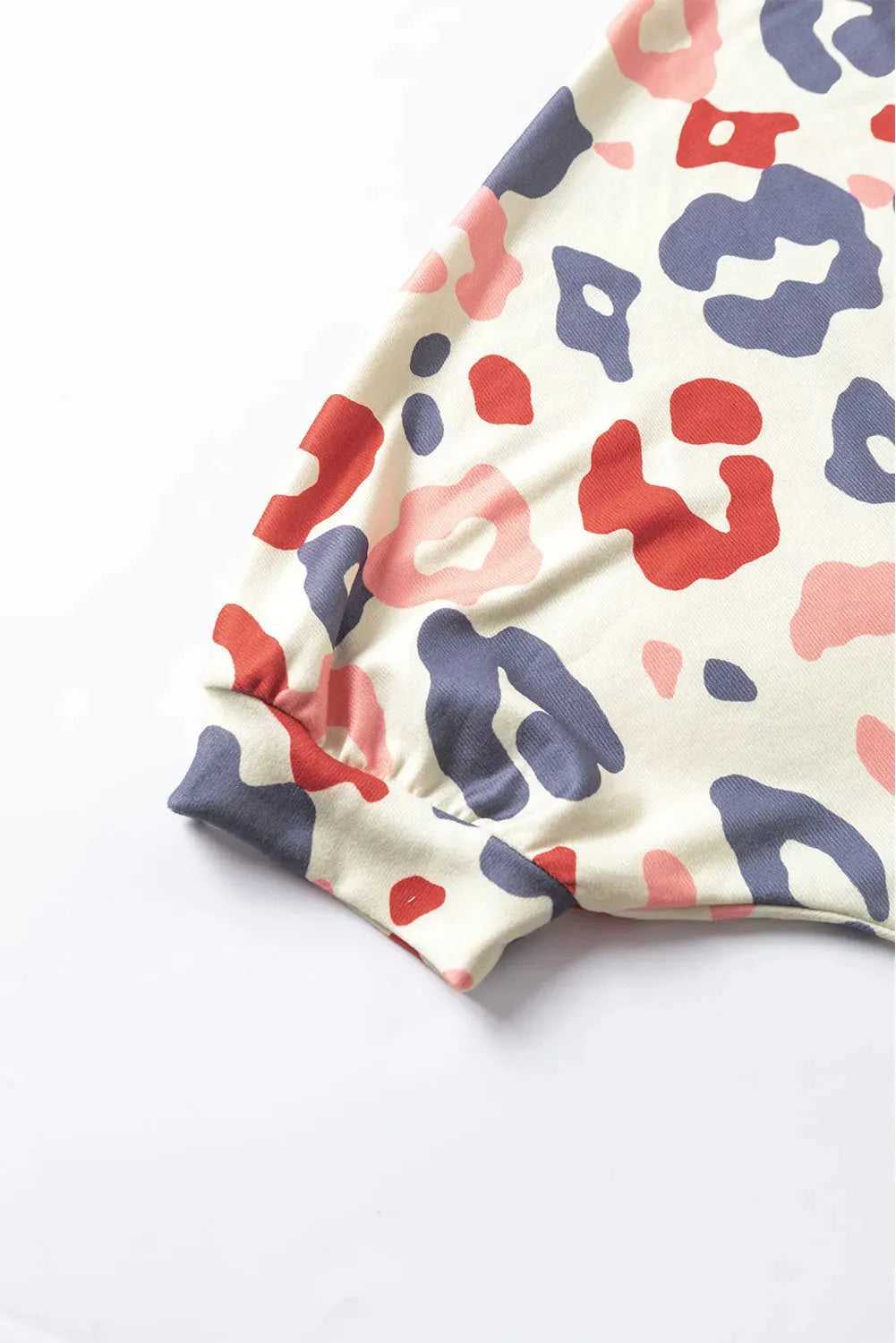 White Colorful Leopard Print Batwing Sleeve Plus Blouse - Fashionfitz