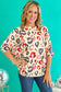 White Colorful Leopard Print Batwing Sleeve Plus Blouse - Fashionfitz