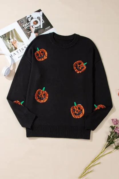 Curvy chic pumpkin sparkle sweater | halloween exclusive