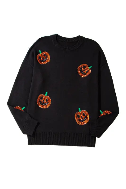 Curvy chic pumpkin sparkle sweater | halloween exclusive