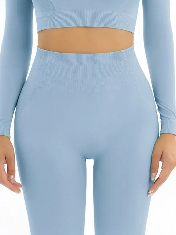 Cut-out back sports top and leggings set - activewear sets