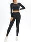 Cut-out back sports top and leggings set - activewear sets