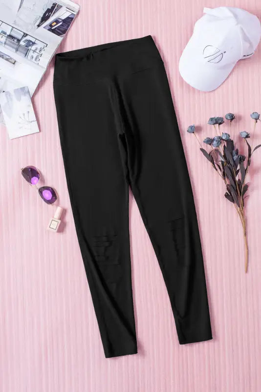 Cut-out high waist skinny leggings