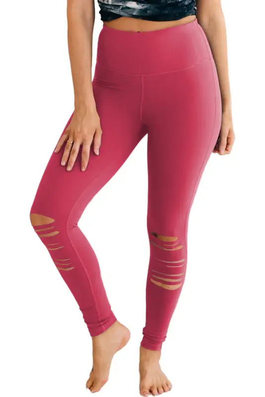 Cut-out high waist skinny leggings