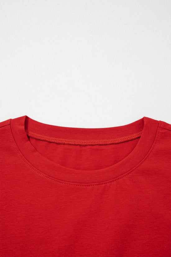Varsity Stripe Crew Neck Short Sleeve Cotton T-Shirt