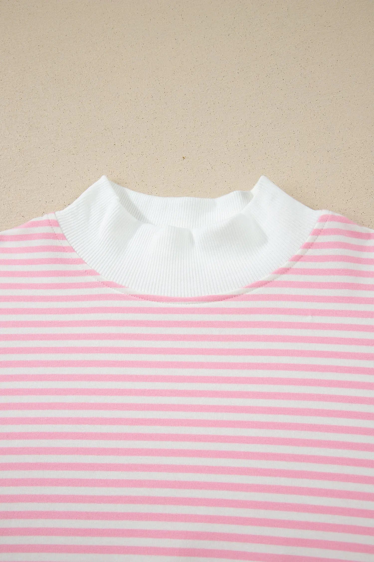 Stripe oversize mock neck sweatshirt & shorts co-ord set outfit sets