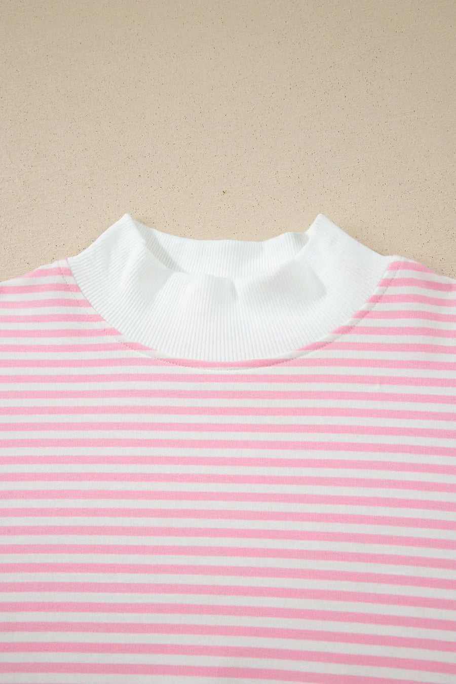 Stripe oversize mock neck sweatshirt & shorts co-ord set outfit sets