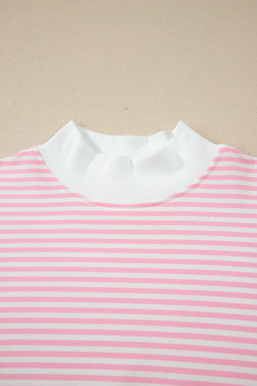 Stripe Oversize Mock Neck Sweatshirt & Shorts Co-Ord Set
