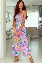 Smocked Wide Leg Jumpsuit - Fashionfitz