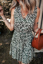 Green Boho Floral V Neck Sleeveless Tunic Dress Women UK