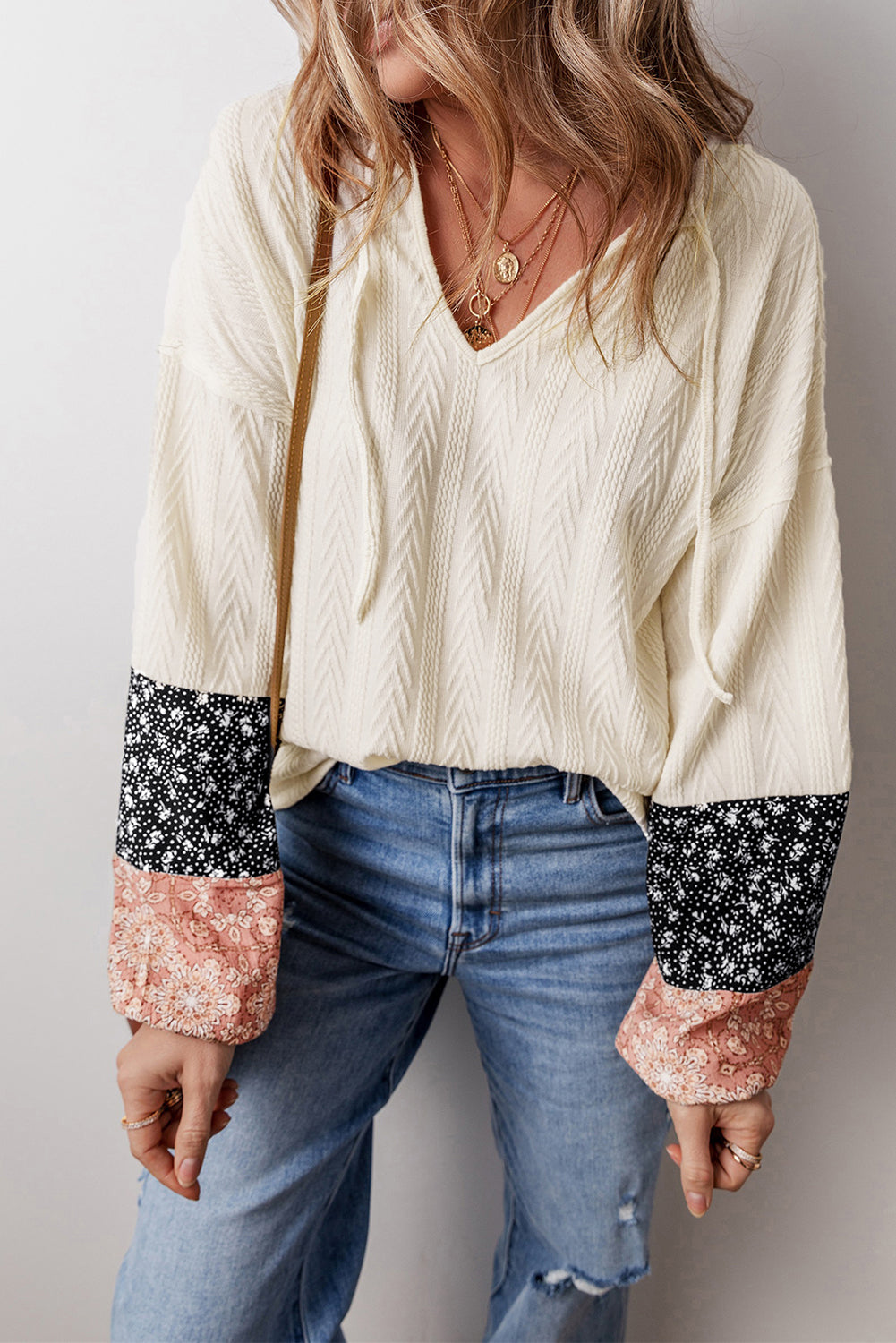 Patchwork Petals Knit Blouse