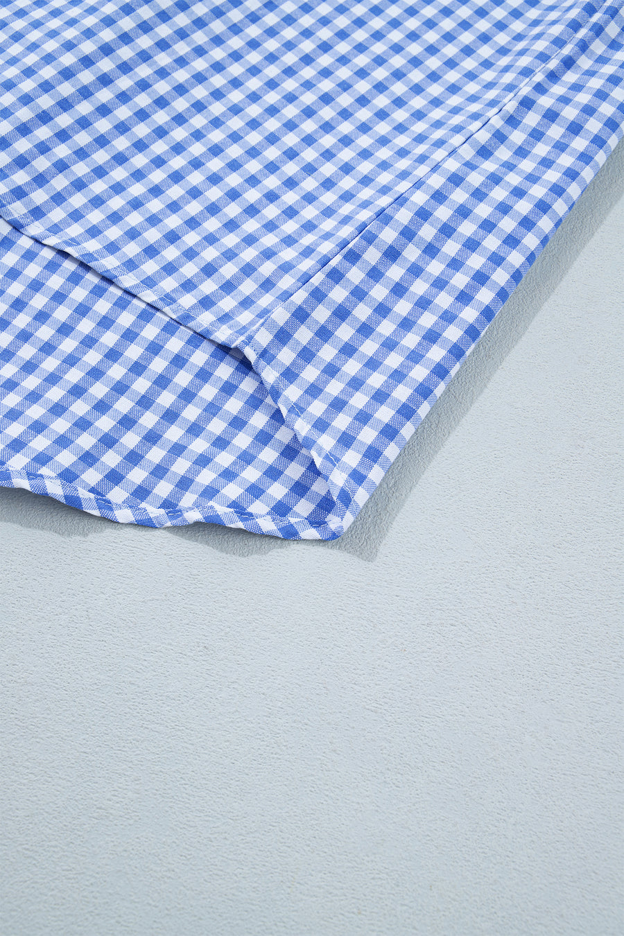 Summer Plaid V-Neck Puff Sleeve Blouse Women UK