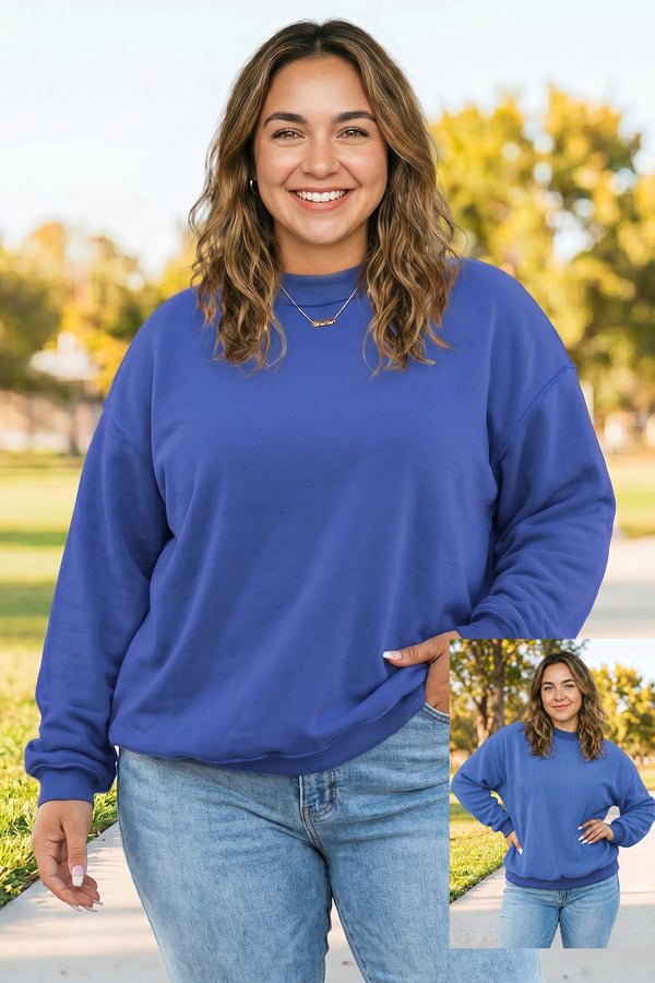 Grey reversible plus size sweatshirt UK exposed seam side detail