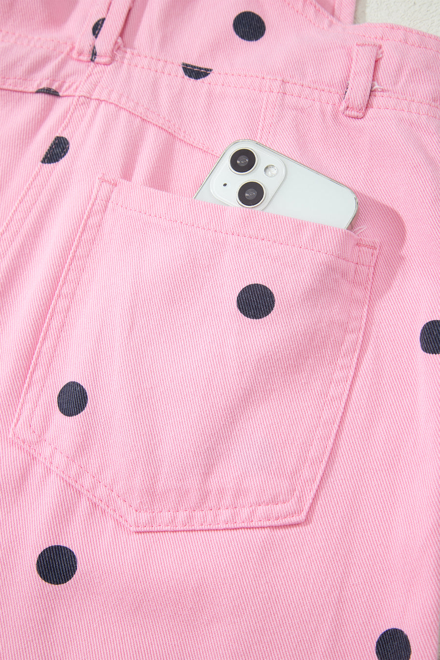Polka Dot Denim Barrel Overalls Jumpsuit Women UK