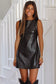 Black Vegan Leather Sleeveless Mini Dress