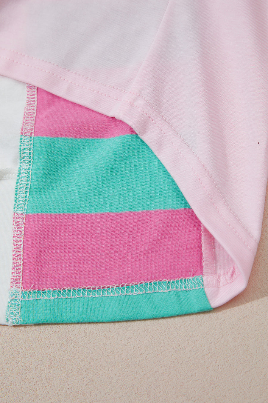 Plus Size Stripe Colorblock Shift Long Sleeve Blouse Women UK