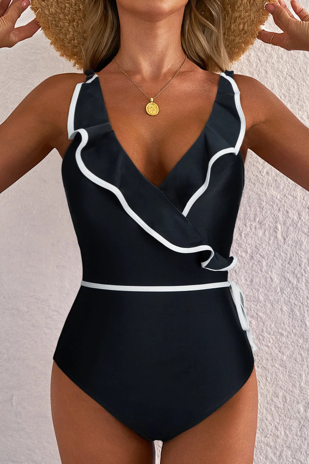 Ruffled One Piece Swimsuit - Fashionfitz