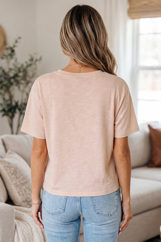 Lace Horseshoe Pearl Bead Graphic Western Short Sleeve Tee