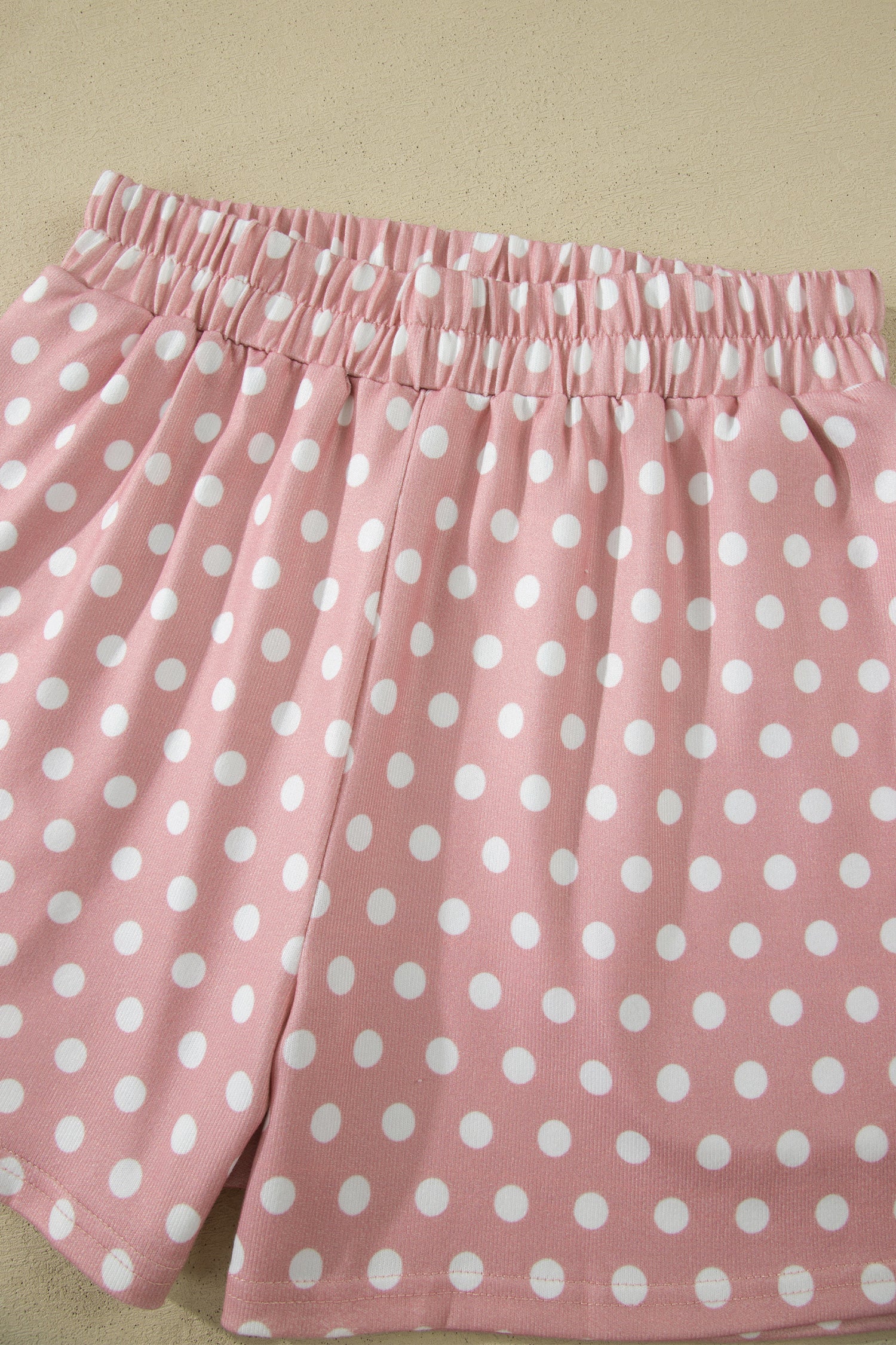 Polka Dot Print Round Neck Short Sleeve Top & Shorts Co-Ord Set