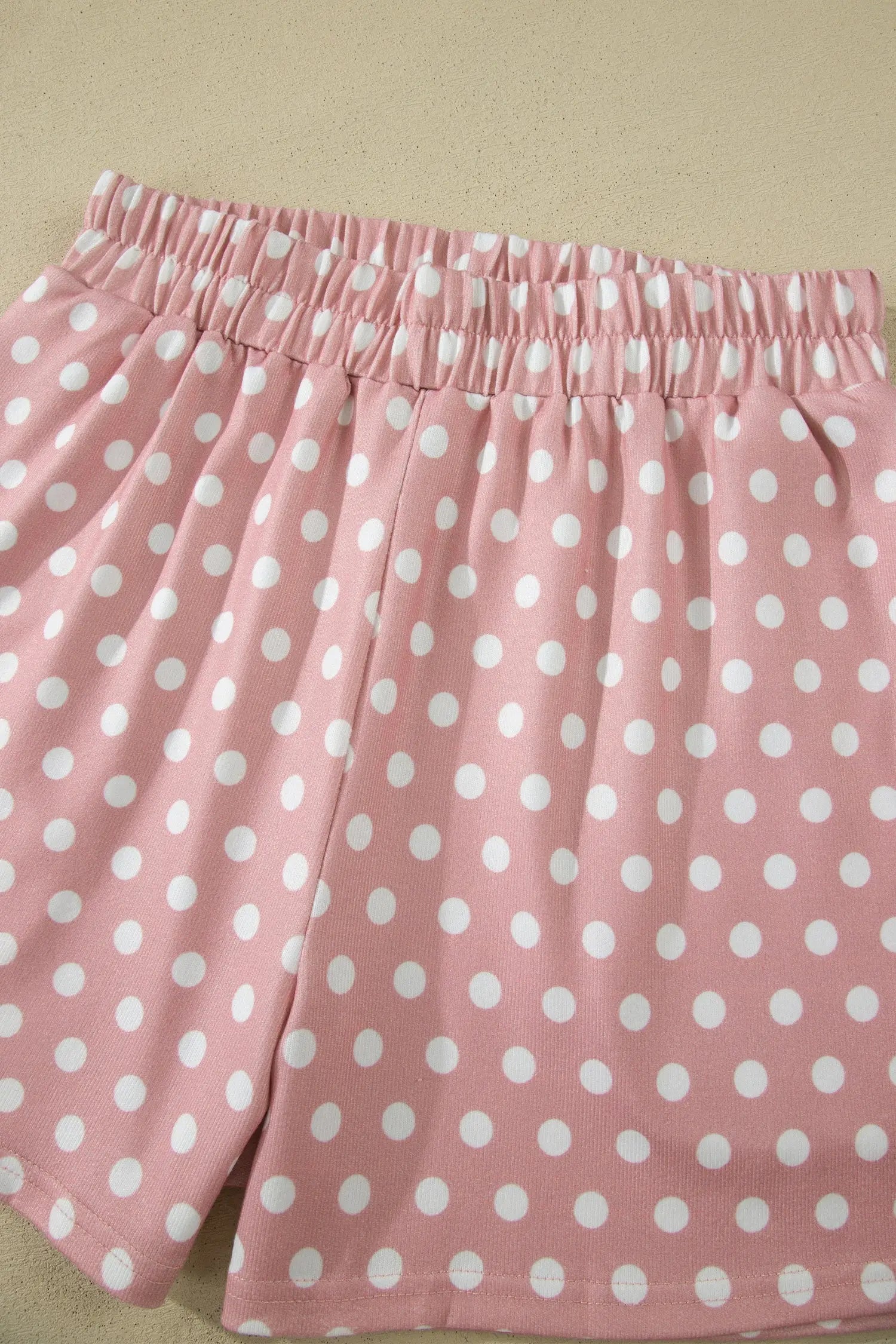 Polka dot print round neck short sleeve top & shorts co-ord set outfit sets