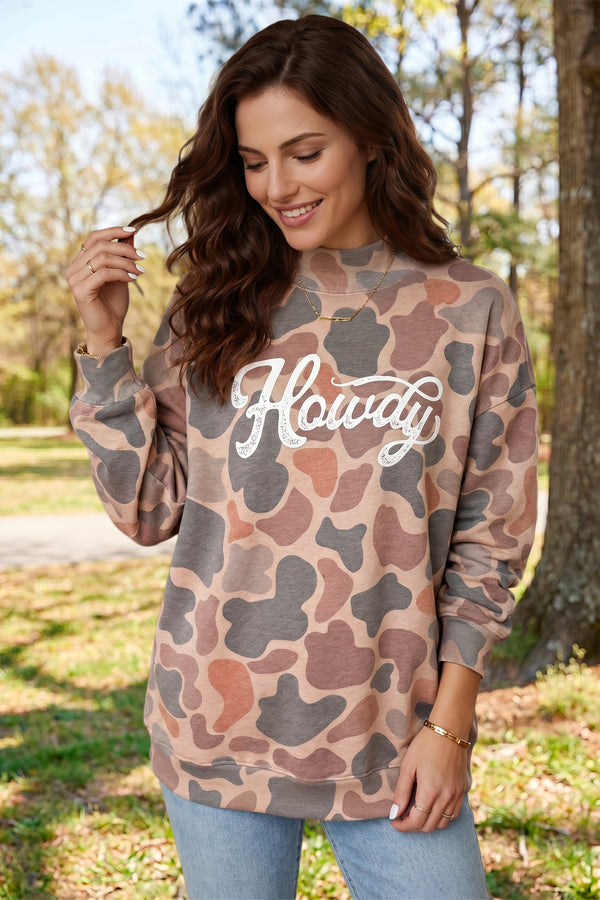 Camo print oversized sweatshirt back view showing baggy fit — Fashionfitz UK