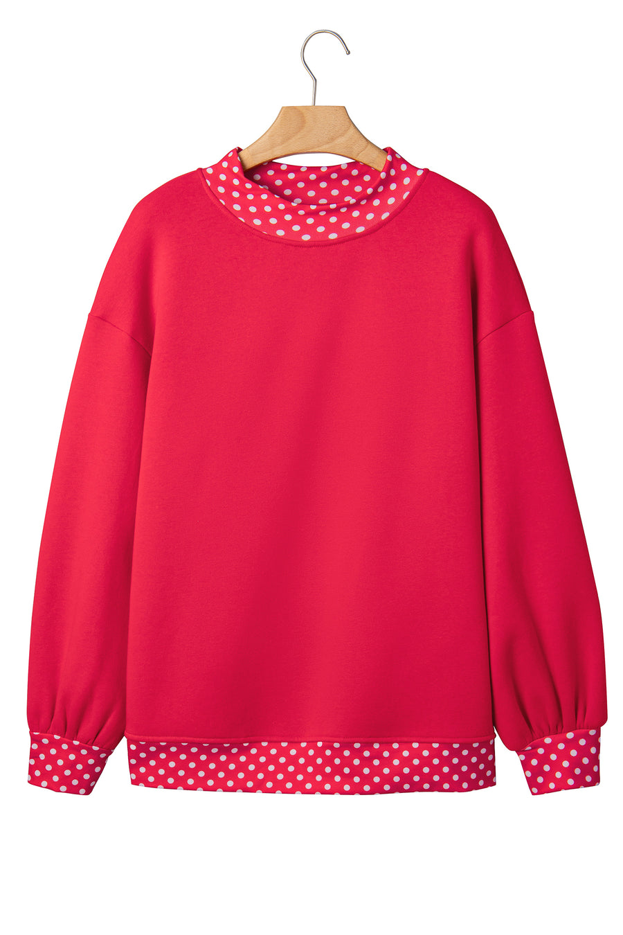 Pink Polka Dot Colour Block Oversized Sweatshirt Women UK