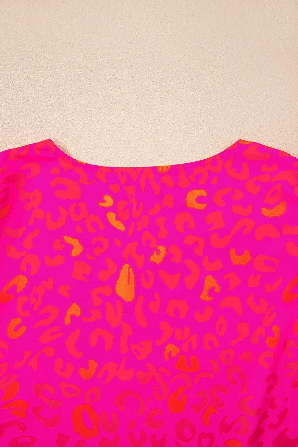 Rose Leopard Printed Puff Sleeve Top - Fashionfitz