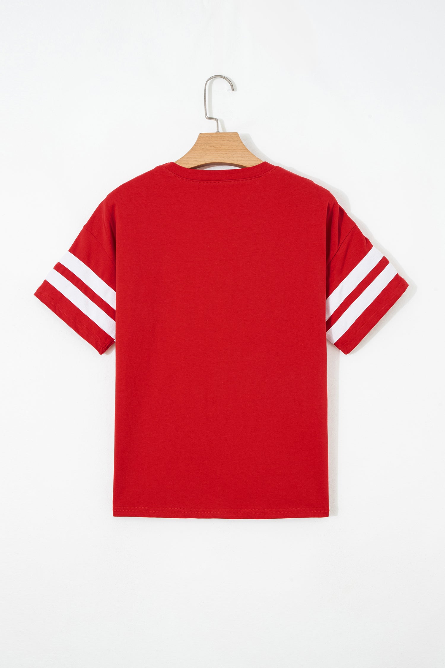 Varsity Stripe Crew Neck Short Sleeve Cotton T-Shirt