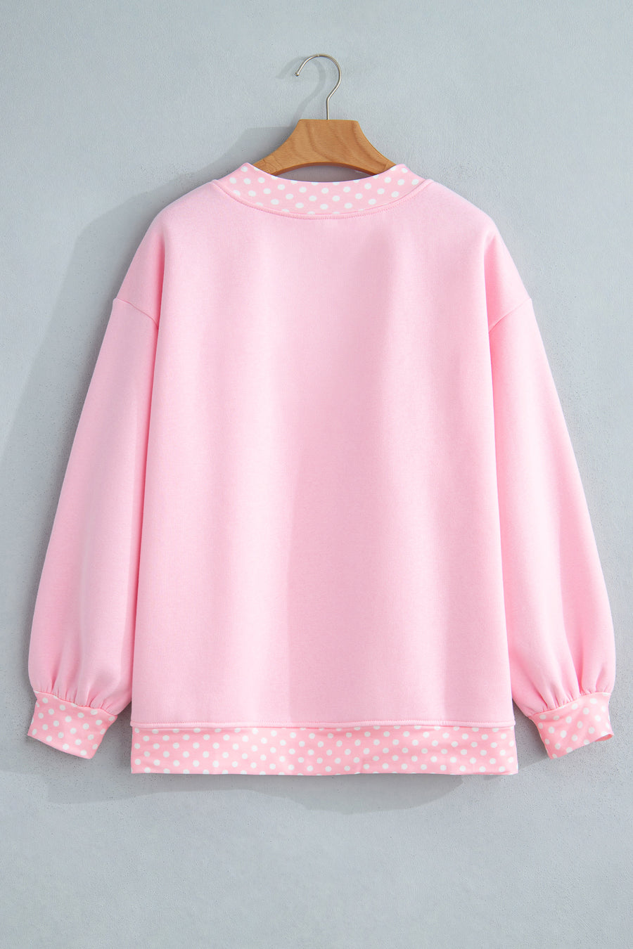 Pink Polka Dot Colour Block Oversized Sweatshirt Women UK