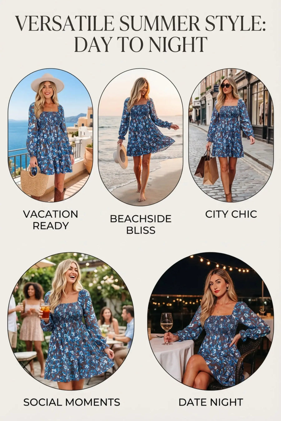 Blue Smocked Bodice High Waist Floral Ruffled Sleeve Maxi Dress Women UK
