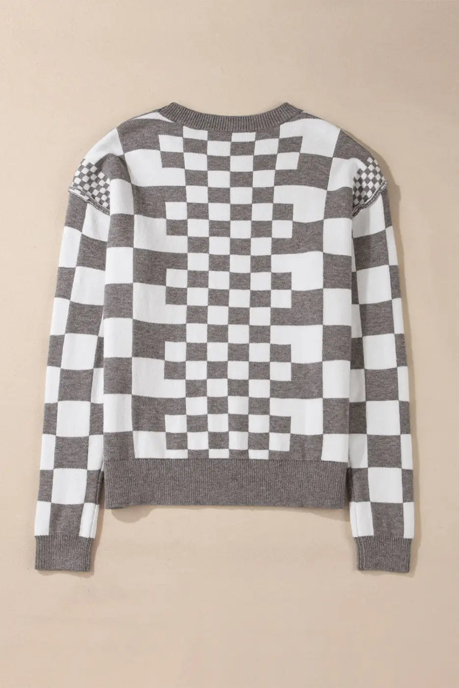 Smoky plaid soft knit jumper sweaters