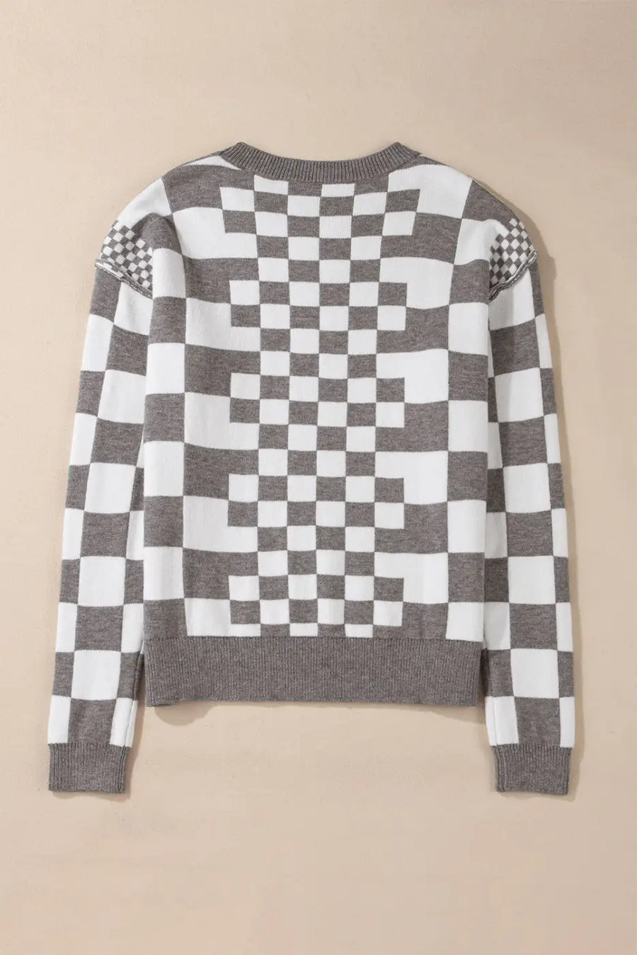Smoky plaid soft knit jumper sweaters