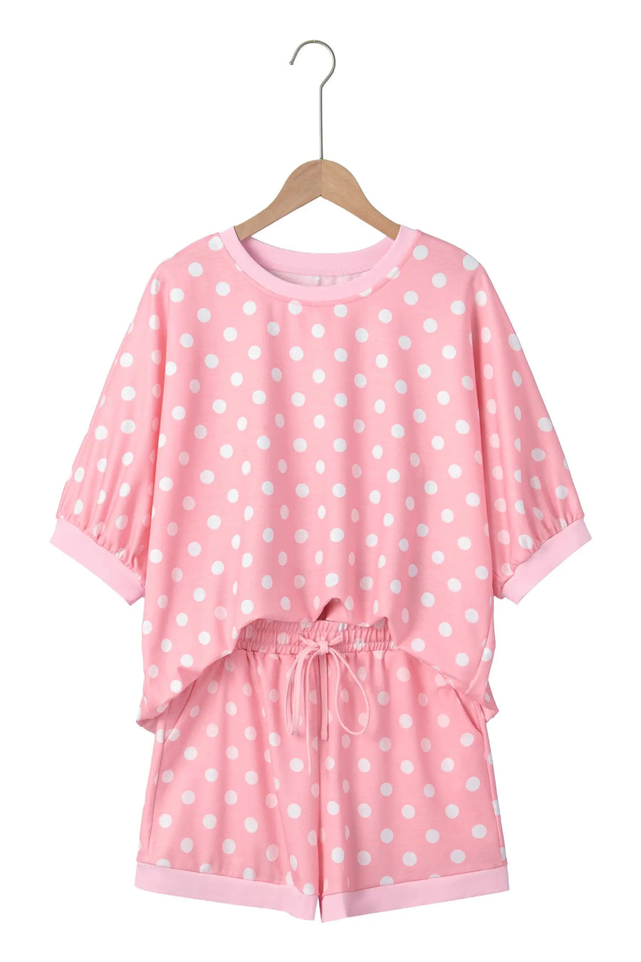 Polka Dot Oversized Top & Drawstring Shorts Set Women UK — lifestyle shot | Fashionfitz UK