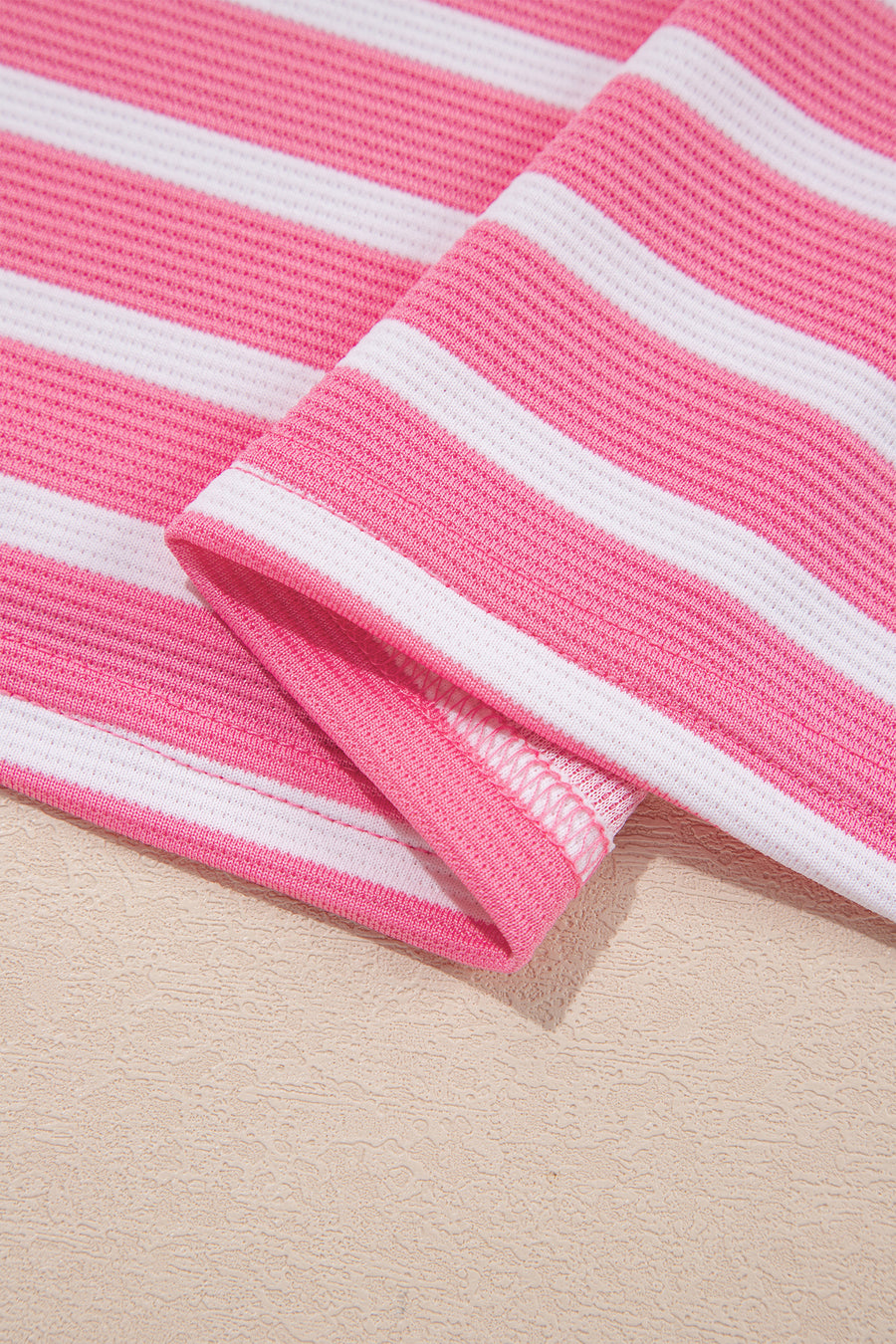Striped Puff Sleeve Colour Block Polo Collar Blouse Women UK
