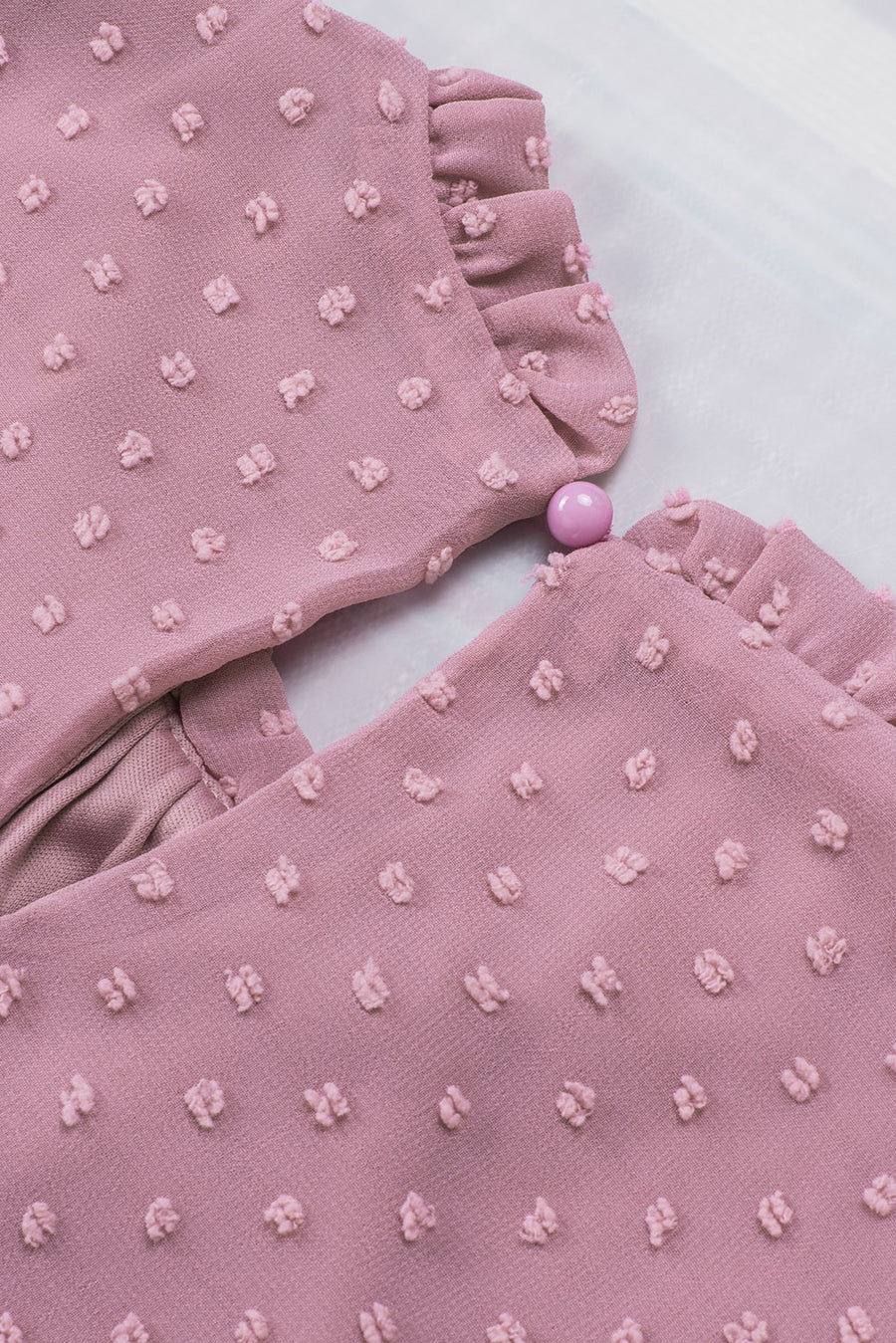 Pink Swiss Dot Sleeveless Ruffle Tank