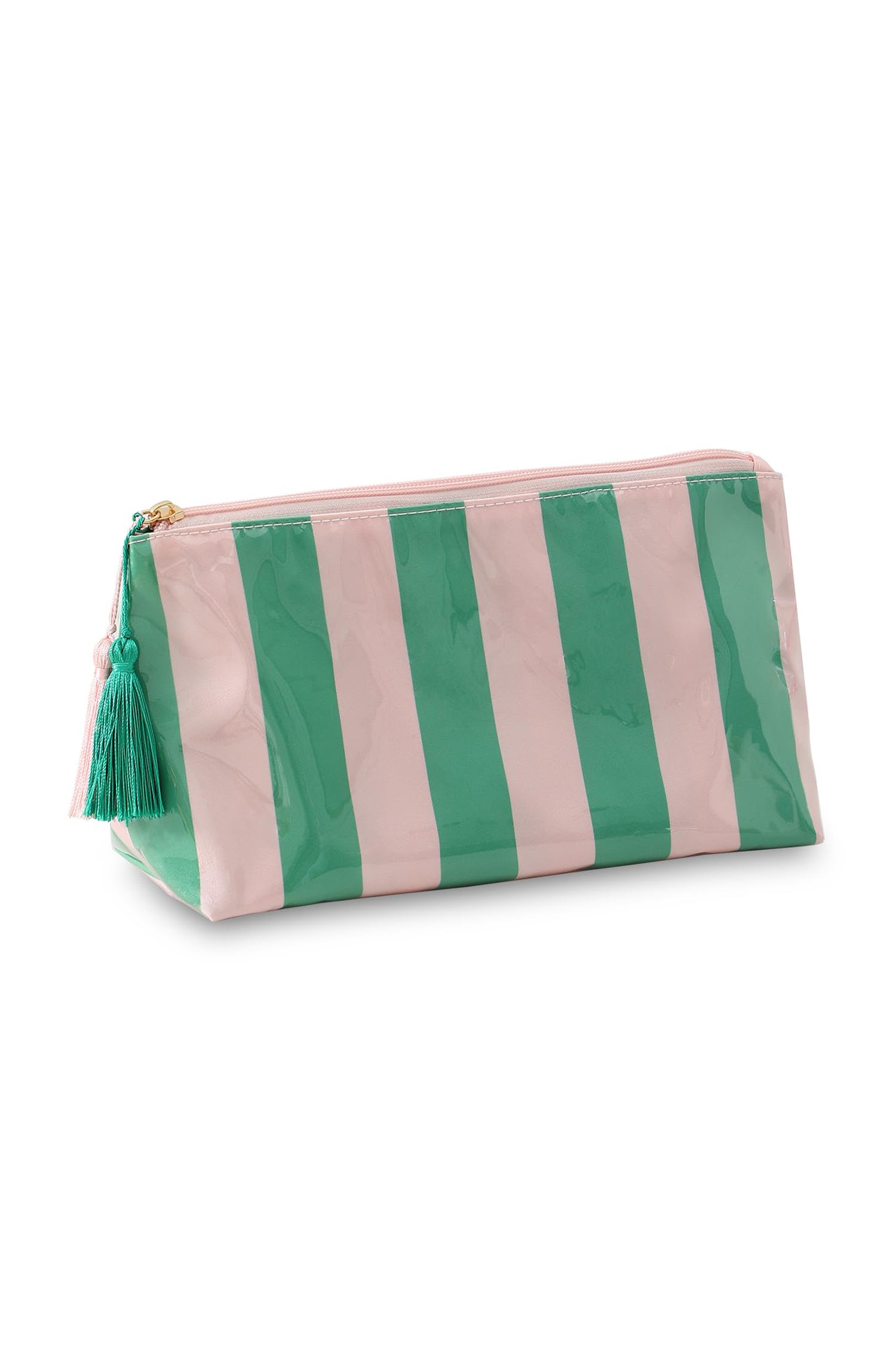 Striped Waterproof Tassel Zipper Makeup Bag Women UK