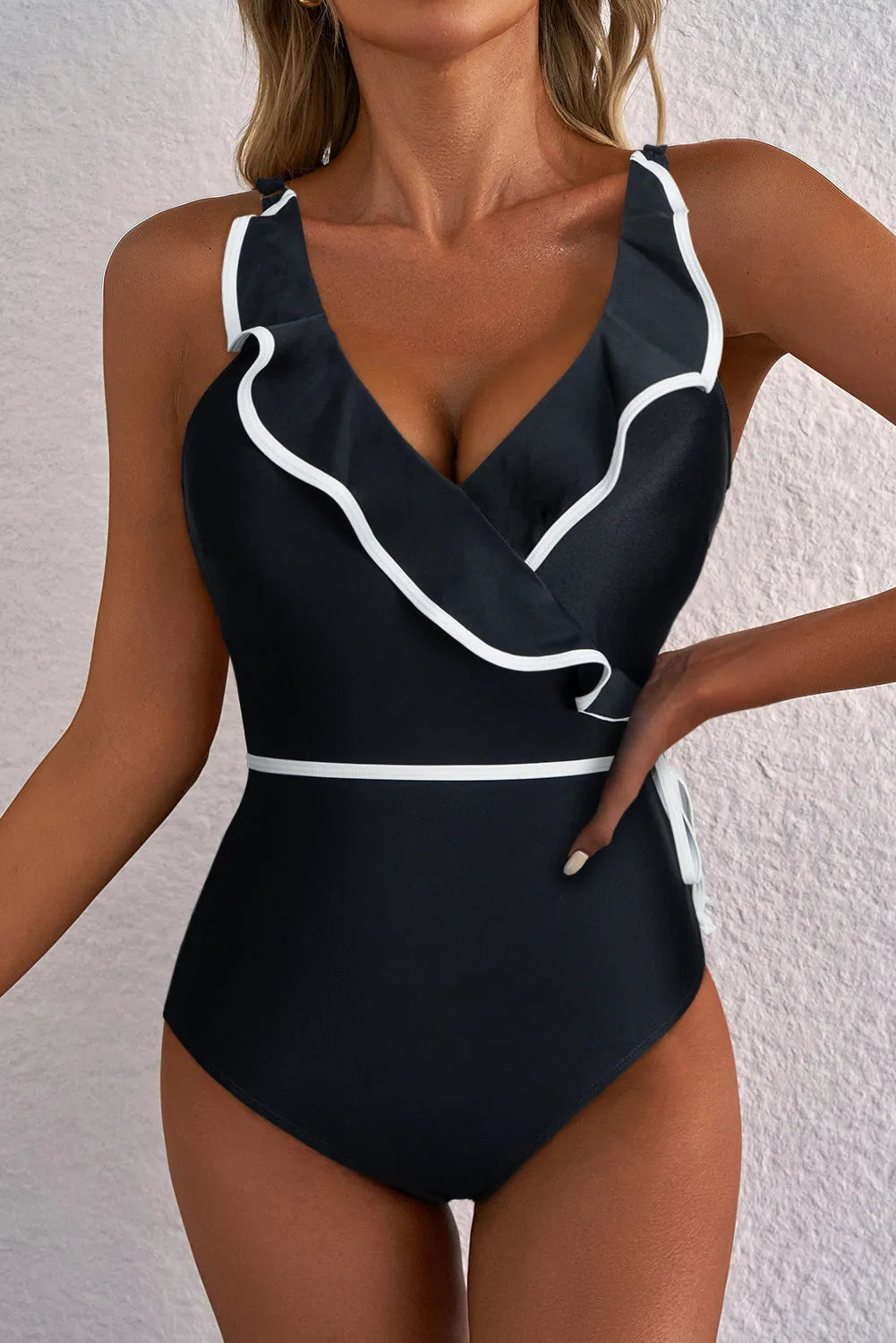 Ruffled One Piece Swimsuit - Fashionfitz