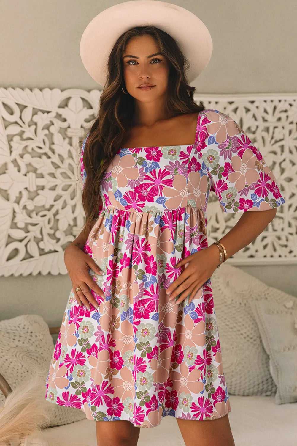 Summer Floral Babydoll Dress - Fashionfitz