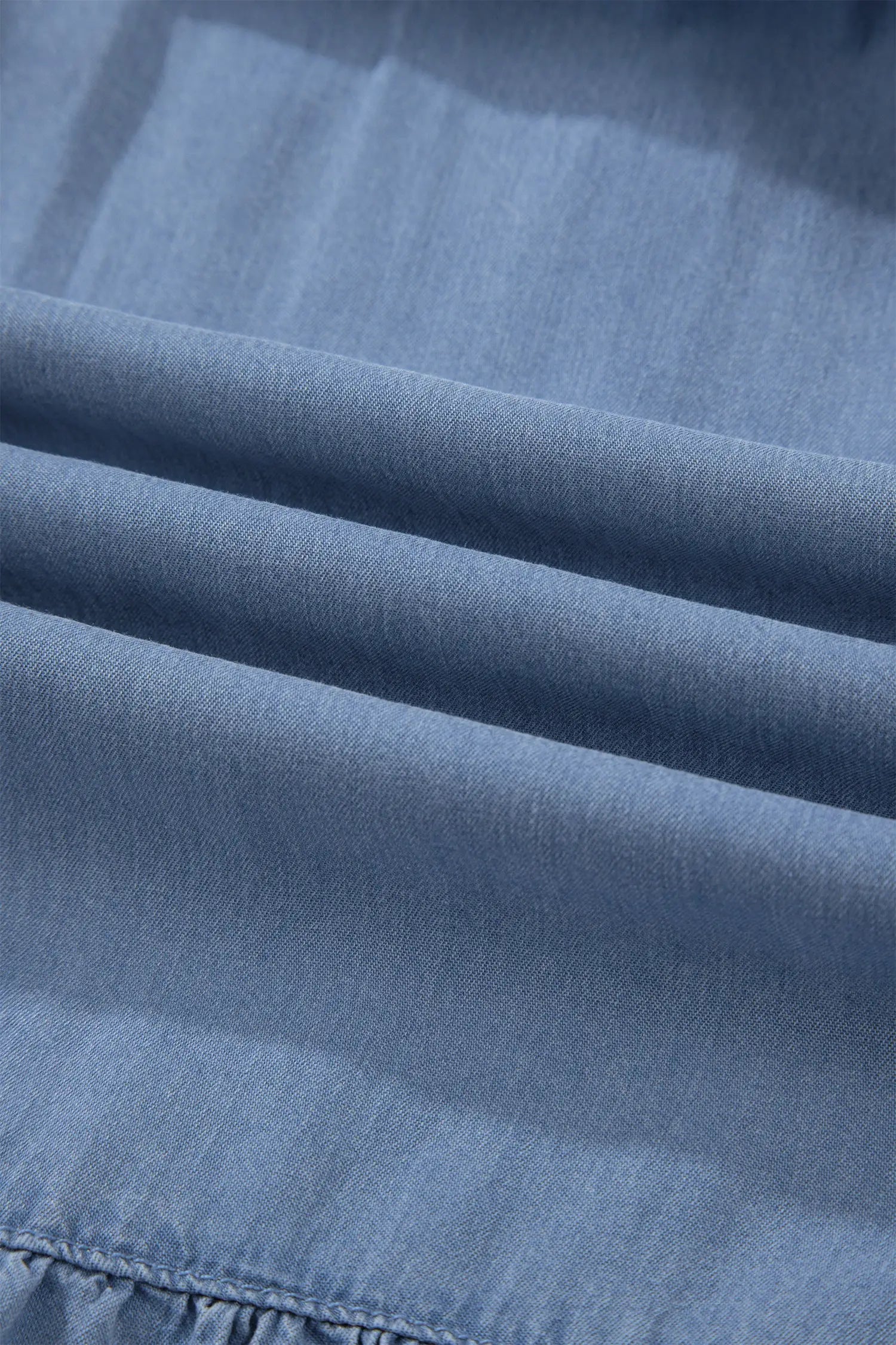 Elastic waist ruffled tiered maxi skirt lyocell side pockets beau blue skirts