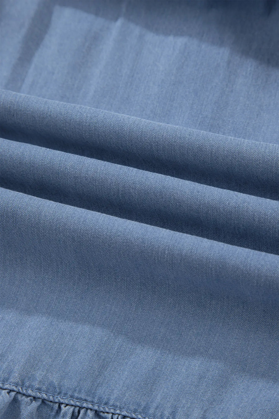 Elastic waist ruffled tiered maxi skirt lyocell side pockets beau blue skirts