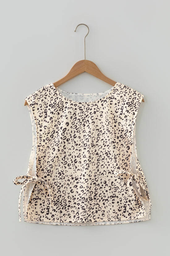 Apricot Leopard Knit Tank Top