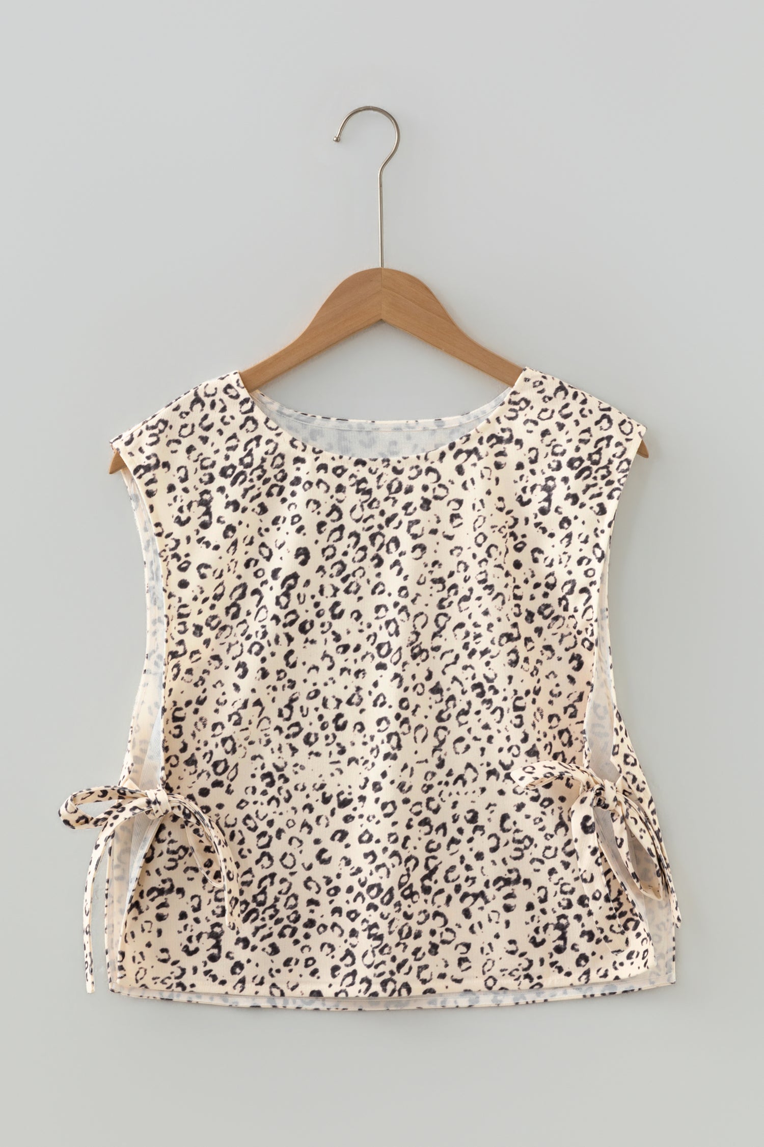 Apricot Leopard Knit Tank Top